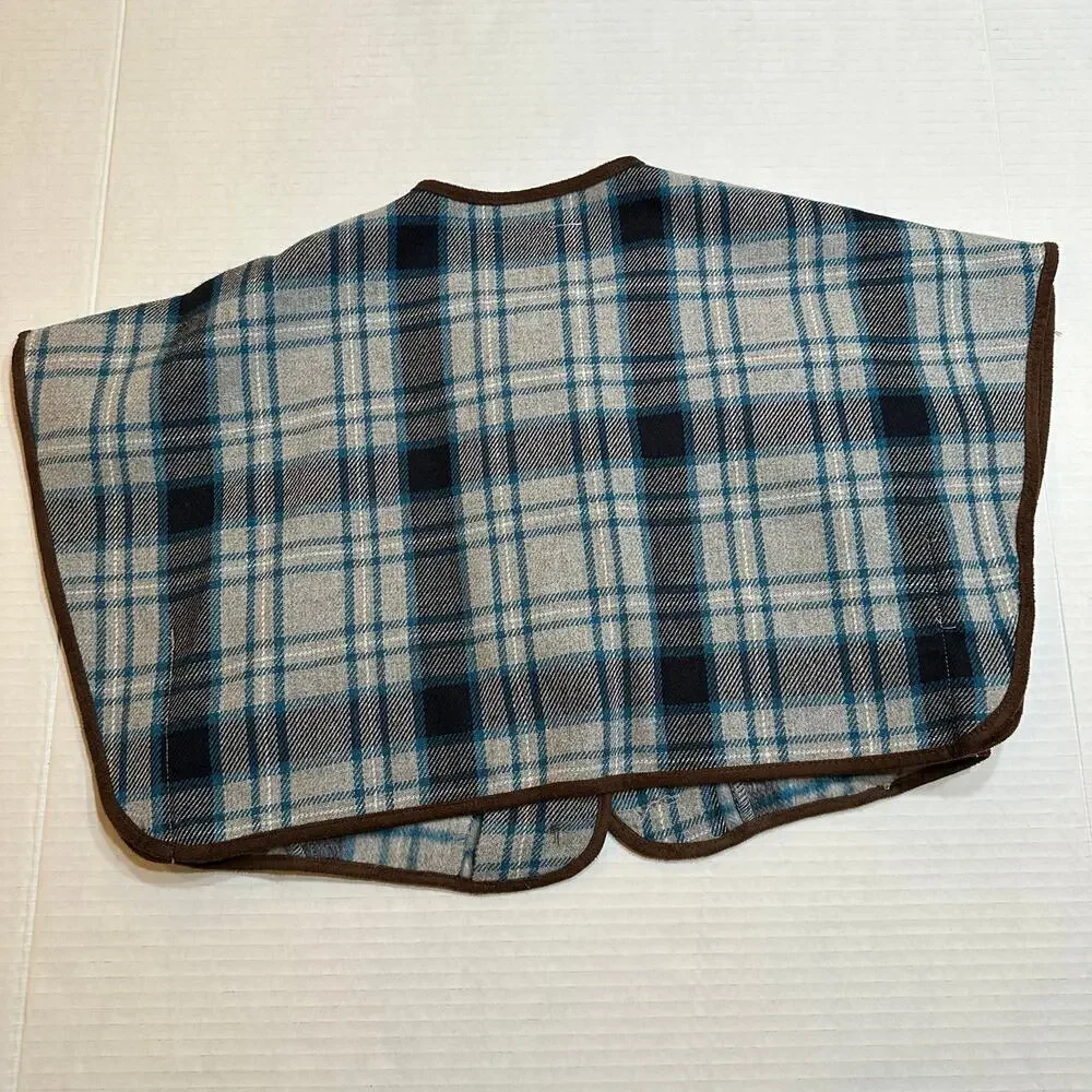 Janie and Jack Girl's Grey Plaid Riding Cape sz 6-12 months Equestrian